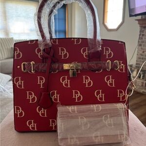 Elegant Red Leather Handbag